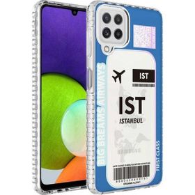 Ceponya Galaxy M32 Airbag Kenarlı Renkli Desenli Elegans Silikon Kılıf