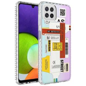 Ceponya Galaxy M32 Airbag Kenarlı Renkli Desenli Elegans Silikon Kılıf