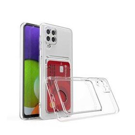 Ceponya Galaxy M32 Kartlıklı Şeffaf Setra Clear Silikon Kapak Kılıf