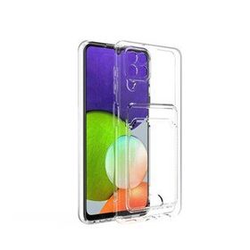 Ceponya Galaxy M32 Kartlıklı Şeffaf Setra Clear Silikon Kapak Kılıf