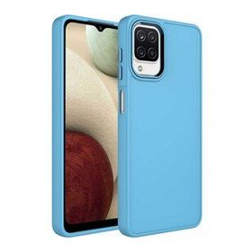Ceponya Galaxy M32 Metal Çerçeve ve Buton Tasarımlı Silikon Luna Kapak Kılıf
