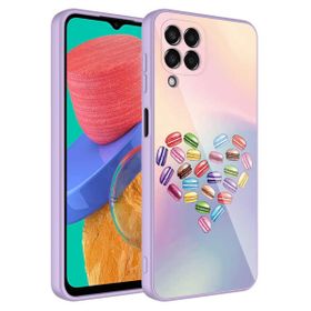 Ceponya Galaxy M33 Kamera Korumalı Desenli Sert Silikon Epoksi Kapak Kılıf
