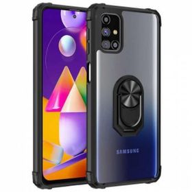 Ceponya Galaxy M51 Kenarları Renkli Antişok Şeffaf Yüzüklü Kılıf
