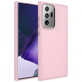 Ceponya Galaxy Note 20 Ultra Metal Çerçeve ve Buton Tasarımlı Silikon Luna Kapak Kılıf