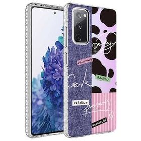 Ceponya Galaxy S20 FE Airbag Kenarlı Renkli Desenli Elegans Silikon Kılıf