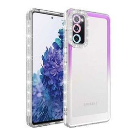 Ceponya Galaxy S20 FE Simli ve Renk Geçiş Tasarımlı Lens Korumalı Park Kapak Kılıf