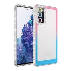 Ceponya Galaxy S20 FE Simli ve Renk Geçiş Tasarımlı Lens Korumalı Park Kapak Kılıf