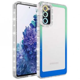 Ceponya Galaxy S20 FE Simli ve Renk Geçiş Tasarımlı Lens Korumalı Park Kapak Kılıf