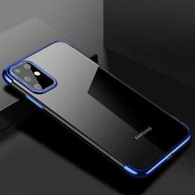 Ceponya Galaxy S20 Plus Köşeleri Renkli Kamera Korumalı Şeffaf Kılıf