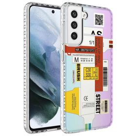 Ceponya Galaxy S21 FE Airbag Kenarlı Renkli Desenli Elegans Silikon Kılıf