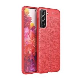 Ceponya Galaxy S21 FE Kamera Çıkıntılı Deri Görünümlü Silikon Kılıf