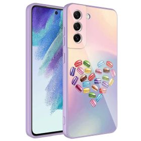 Ceponya Galaxy S21 Fe Kamera Korumalı Desenli Sert Silikon Epoksi Kapak Kılıf