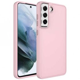 Ceponya Galaxy S21 FE Metal Çerçeve ve Buton Tasarımlı Silikon Luna Kapak Kılıf