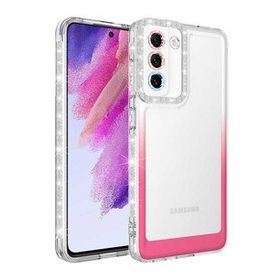 Ceponya Galaxy S21 FE Simli ve Renk Geçiş Tasarımlı Lens Korumalı Park Kapak Kılıf