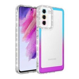 Ceponya Galaxy S21 FE Simli ve Renk Geçiş Tasarımlı Lens Korumalı Park Kapak Kılıf