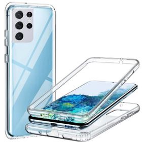 Ceponya Galaxy S21 Ultra 360 Tam Koruma Şeffaf Silikon Kılıf