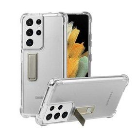 Ceponya Galaxy S21 Ultra Standlı Süper Silikon Kapak Kılıf