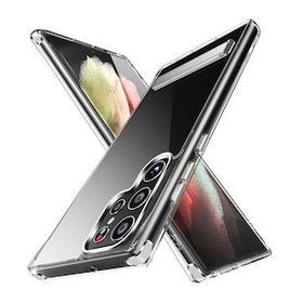 Ceponya Galaxy S22 Ultra Standlı Şeffaf Silikon L-Stand Kapak Kılıf