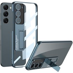 Ceponya Galaxy S23 Ultra Kamera Korumalı Şeffaf Tasarımlı Zore Lego Standlı Kapak Kılıf