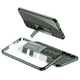 Ceponya Galaxy S23 Ultra Kamera Korumalı Şeffaf Tasarımlı Zore Lego Standlı Kapak Kılıf