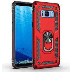 Ceponya Galaxy S8 Yüzüklü Standlı Manyetikli Armor Zırh Kılıf
