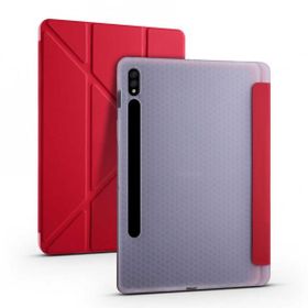 Ceponya Galaxy Tab S7 Plus T970 Tri Folding Smart With Pen Standlı Kılıf