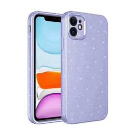 Ceponya Iphone 12 Kamera Korumalı Simli Parıltılı Lüks Silikon Kılıf