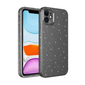 Ceponya Iphone 12 Kamera Korumalı Simli Parıltılı Lüks Silikon Kılıf