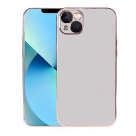 Ceponya İphone 13 Kamera Korumalı Altın Kenar Buzlu Transparan Silikon Kılıf