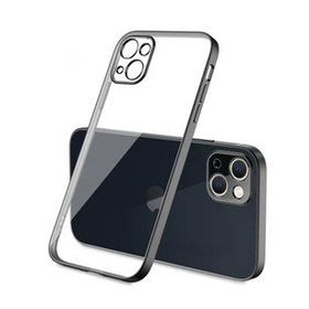 Ceponya İphone 13 Mini Renkli Kenar Şeffaf Kılıf Kamera Korumalı Silikon Kılıf