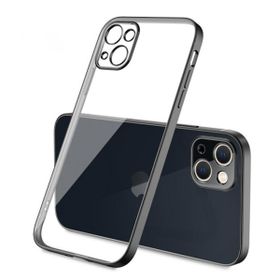 Ceponya İphone 13 Mini Renkli Kenar Şeffaf Kılıf Kamera Korumalı Silikon Kılıf