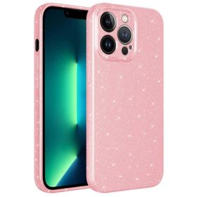 Ceponya iPhone 13 Pro Kamera Korumalı Simli Parıltılı Lüks Silikon Kılıf