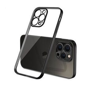Ceponya İphone 13 Pro Renkli Kenar Şeffaf Kamera Korumalı Silikon Kılıf