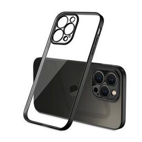Ceponya İphone 13 Pro Renkli Kenar Şeffaf Kamera Korumalı Silikon Kılıf