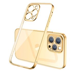 Ceponya İphone 13 Pro Renkli Kenar Şeffaf Kamera Korumalı Silikon Kılıf