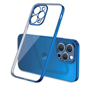 Ceponya İphone 13 Pro Renkli Kenar Şeffaf Kamera Korumalı Silikon Kılıf
