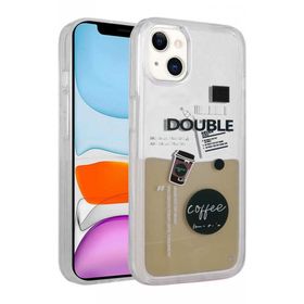 Ceponya iPhone 14 Desenli Sıvılı Drink Silikon Kapak Kılıf