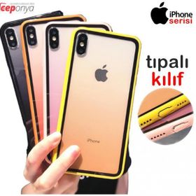 Ceponya iPhone X Renk Geçişli Tıpalı Kenarları Renkli Silikon Kılıf