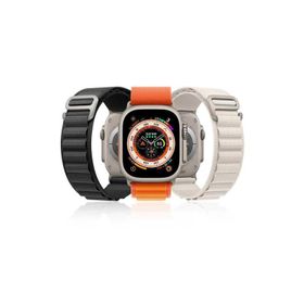 Ceponya ​​​​KRD-74 Apple Watch Ultra 49 mm Renkli Hasır Tokalı Kordon