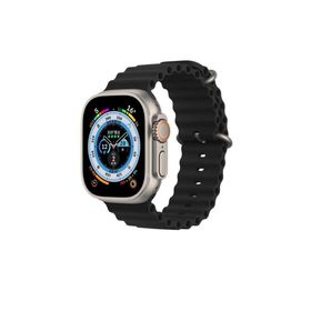 Ceponya KRD-75 Apple Watch Ultra 49 mm Renkli Silikon Metal Tokalı Kordon