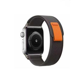 Ceponya KRD-77 Apple Watch Ultra 49 mm Renkli ​​​​Örgülü Hasır Tokalı Kordon