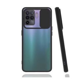 Ceponya Oppo Reno 5 Lite Kılıf Sürgülü Kamera Korumalı Silikon