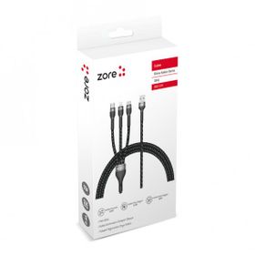 Ceponya Shira Serisi Siyah 150 cm 3 in 1 USB Kablo