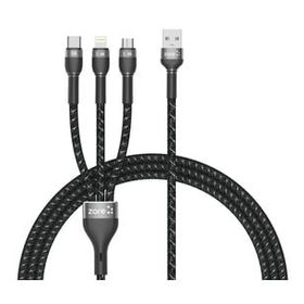 Ceponya Shira Serisi Siyah 150 cm 3 in 1 USB Kablo