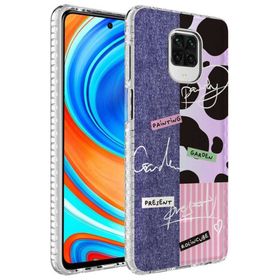 Ceponya Xiaomi Redmi Note 9S Airbag Kenarlı Renkli Desenli Elegans Silikon Kılıf