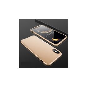 Cepsesuar 18484 Apple İphone X 360 Tam Koruma 3 Parça Fit Kapak Gold Kılıf