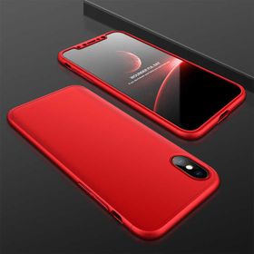 Cepsesuar 18484 Apple İphone X 360 Tam Koruma 3 Parça Fit Kapak Gold Kılıf