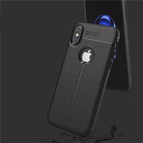 Cepsesuar 30356 Apple İphone Xs Max 6.5 İnç Deri Seam Siyah Silikon Kılıf