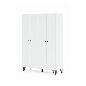 Ceramical GRM4 4 Kapaklı Ayaklı Beyaz Beyaz Ceviz Gardrop