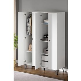 Ceramical GRM4 4 Kapaklı Ayaklı Beyaz Gardrop